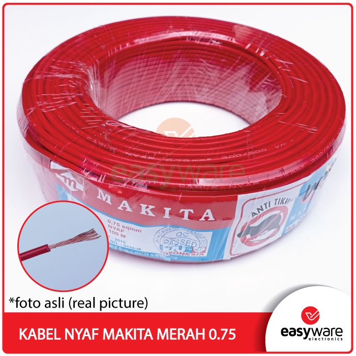 KABEL NYAF 0.75 MAKITA MERAH PER METER