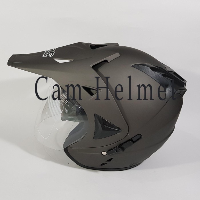 HELM MOTOR SNI 2 KACA SEMI KNC TRAIL CROSS GREY DOFF BUKAN JPX
