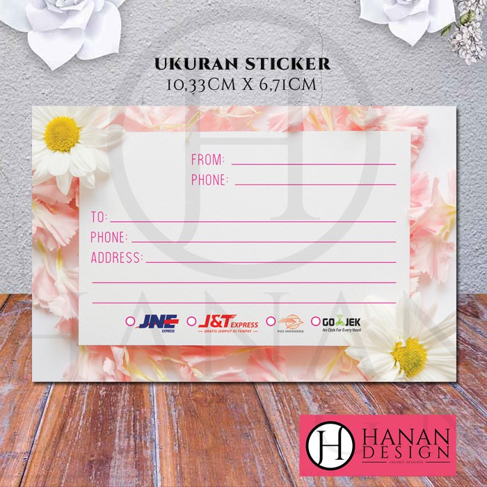 

Stiker Label Pengiriman Paket Olshop Online Shop Custom - Motif Flower Bunga Pink