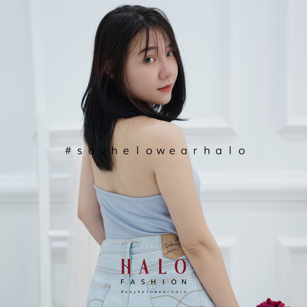 [HaloFashion] Sejin Sexy Crop Top Tank Top Halter Top Basic Top Korean Fashion