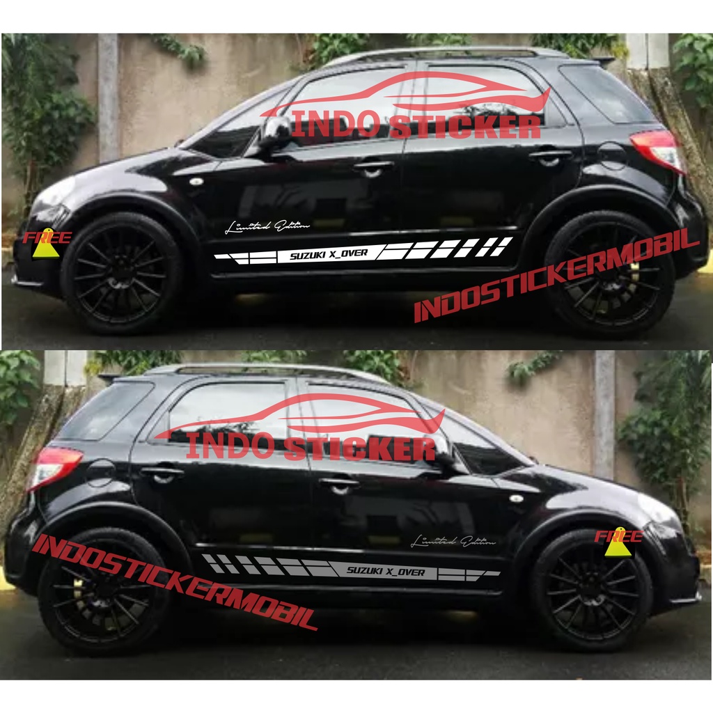 STICKER STIKER MOBIL X OVER CUTTING STICKER MOBIL SUZUKI SX4 S X-OVER CUSTOM TEXT