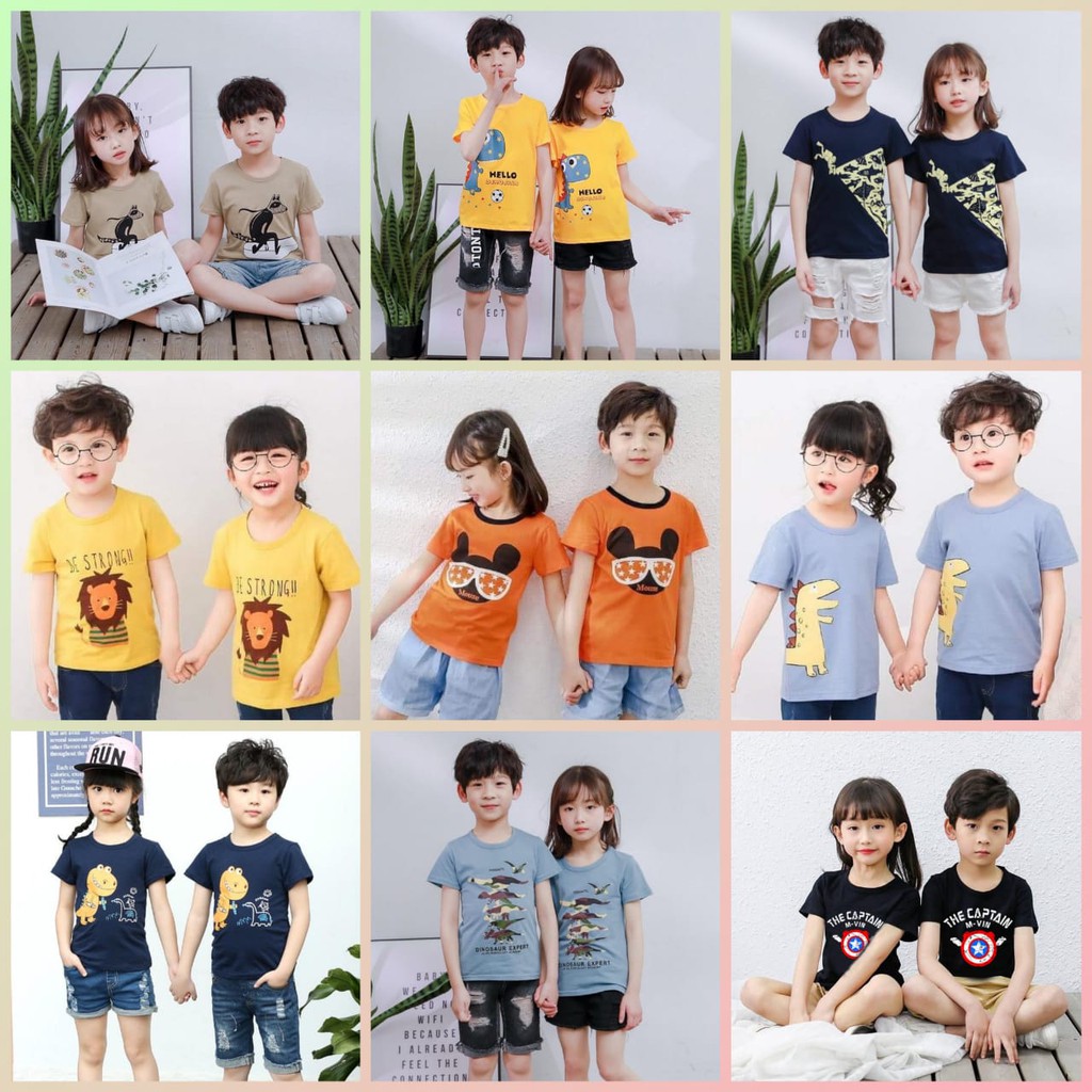 Baju Kaos Anak Dino / Atasan Anak lucu / Kaos anak laki laki / TUMBLR ANAK 1-9tahun M-VIN