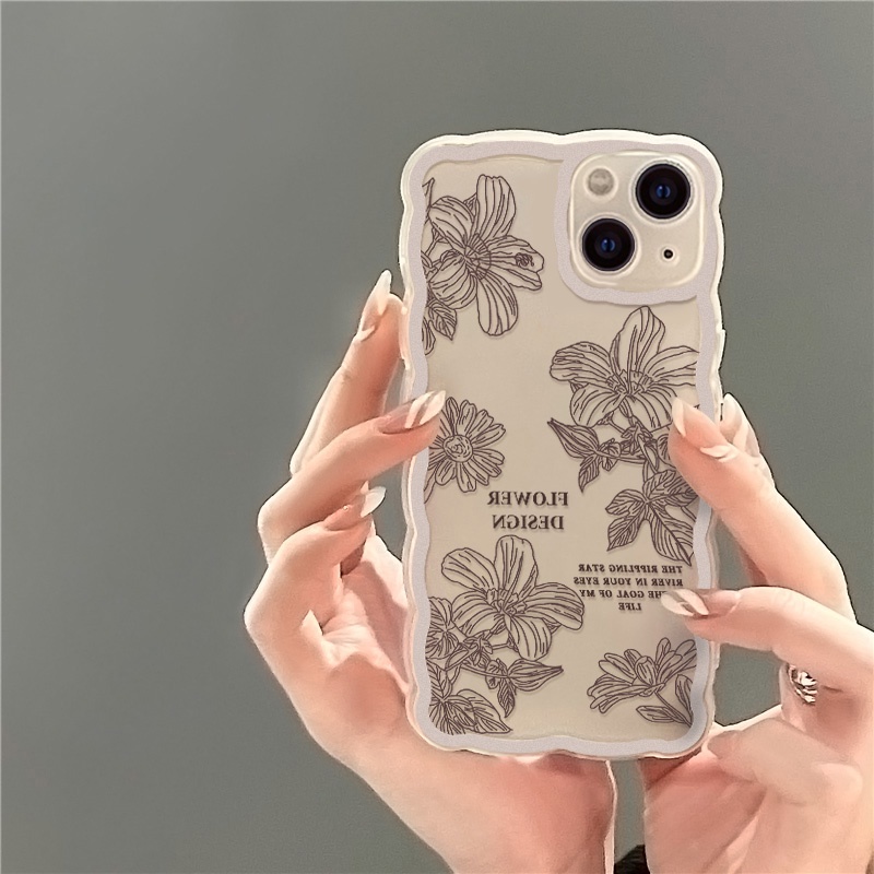 Soft Case Pelindung Lensa Kamera Motif Lukisan Bunga Untuk iPhone 13 Pro Max 11 12 Pro X XS Max 7 8 Plus SE 2020