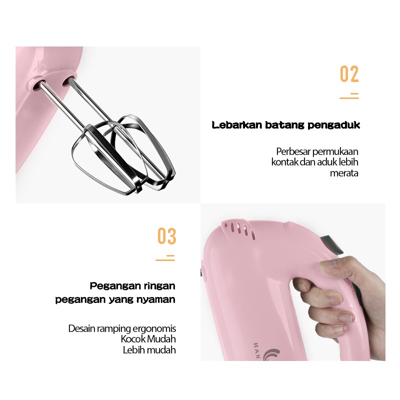 Mixer HRDDQ08PK Hand Mixer Pink/Hand Mixer/Hand Mixer Mini/