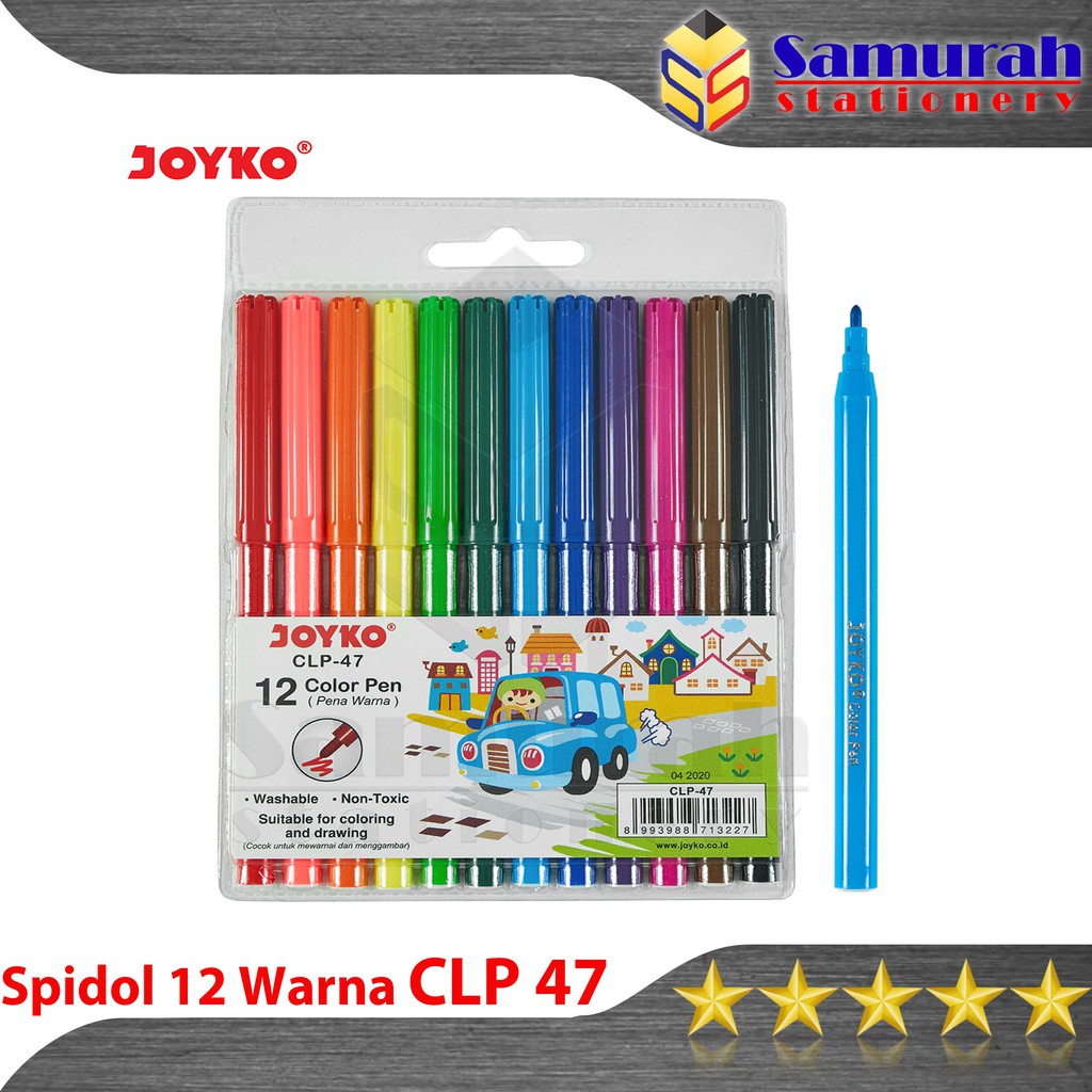 

Spidol Set Kecil Joyko 12 Warna CLP-47 / Color Brush Pen 12 Colours CLP 47 Washable / Pena Kuas 12W