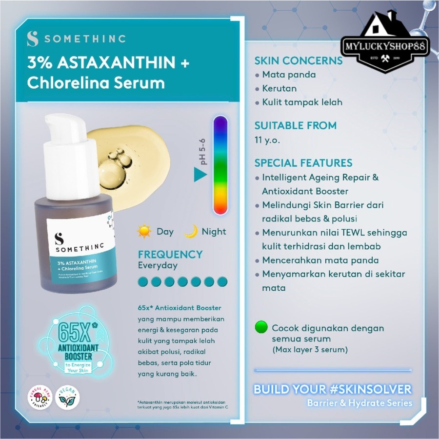 Somethinc 3% Astaxanthin + Chlorelina Serum Wajah 20ml 20 ml