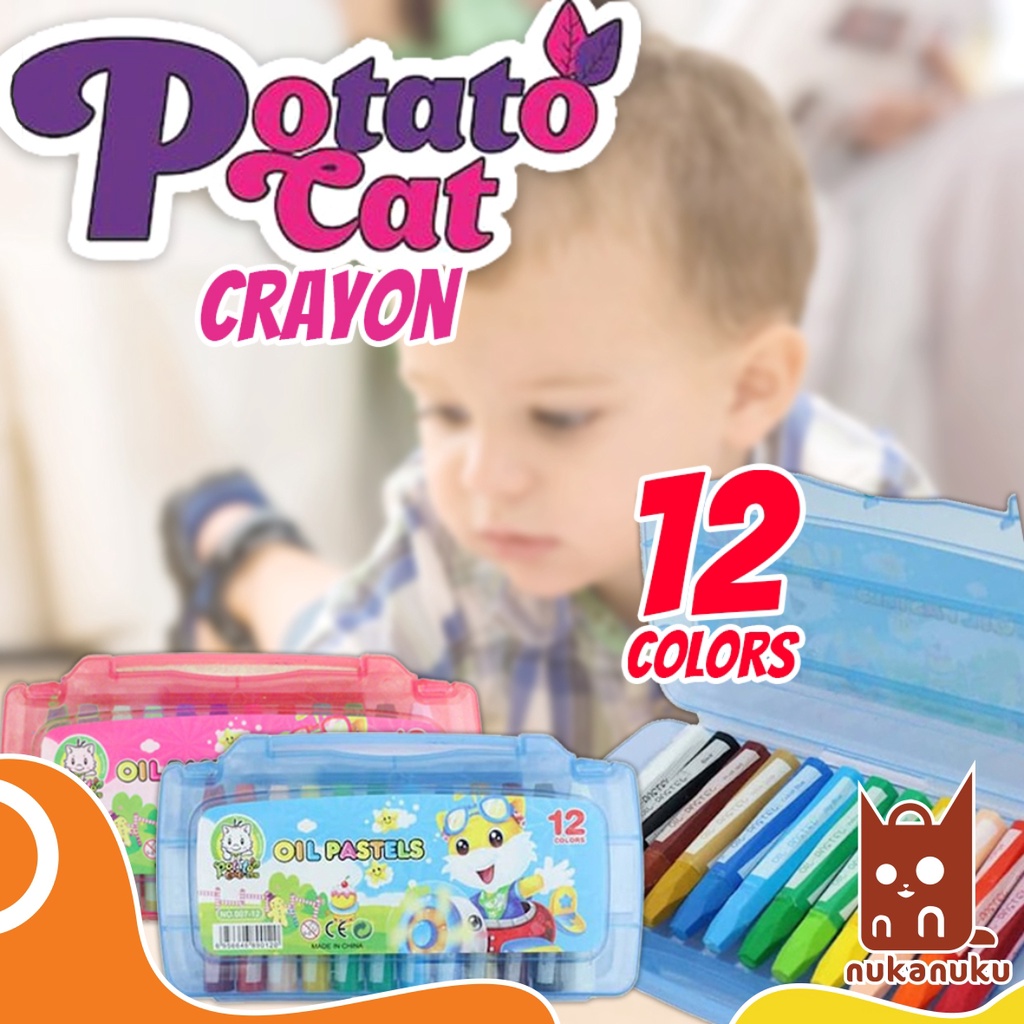 

Krayon / Crayon / Oil Pastel / Alat Rulis / Alat Menggambar / Alat Mewarnai Potato Cat Crayon 12 Warna
