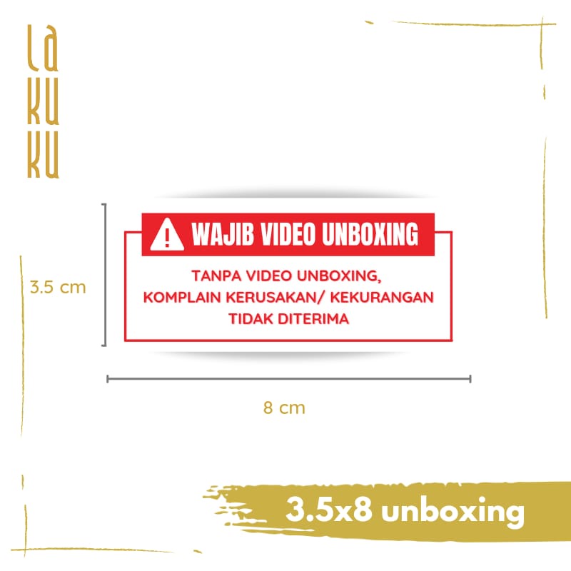 Lakuku - Sticker Peringatan Unboxing Paket untuk kebutuhan penjual seller online shop