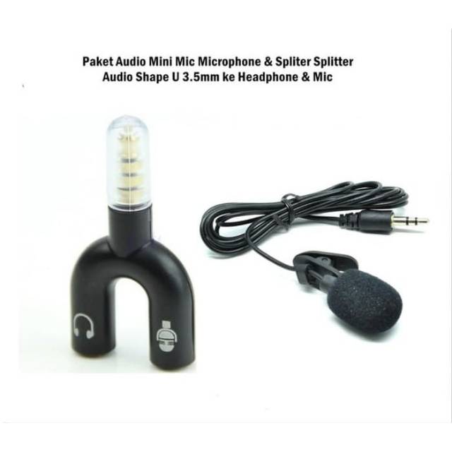 Termurah MEDAN Medan microphone mic kondensor Mic Clip Spliter Splitter 3 Garis Vlog Motovlog Smule HP Gopro