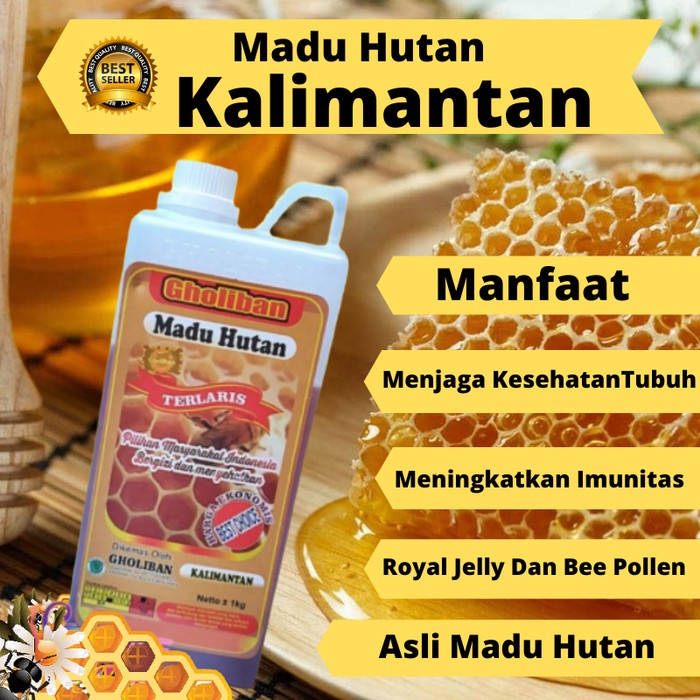 ^74¨ Madu Hutan Gholiban Kalimantan 1 Kg Plus Bee Pollen Anti Virus dan Daya Tahan Tubuh