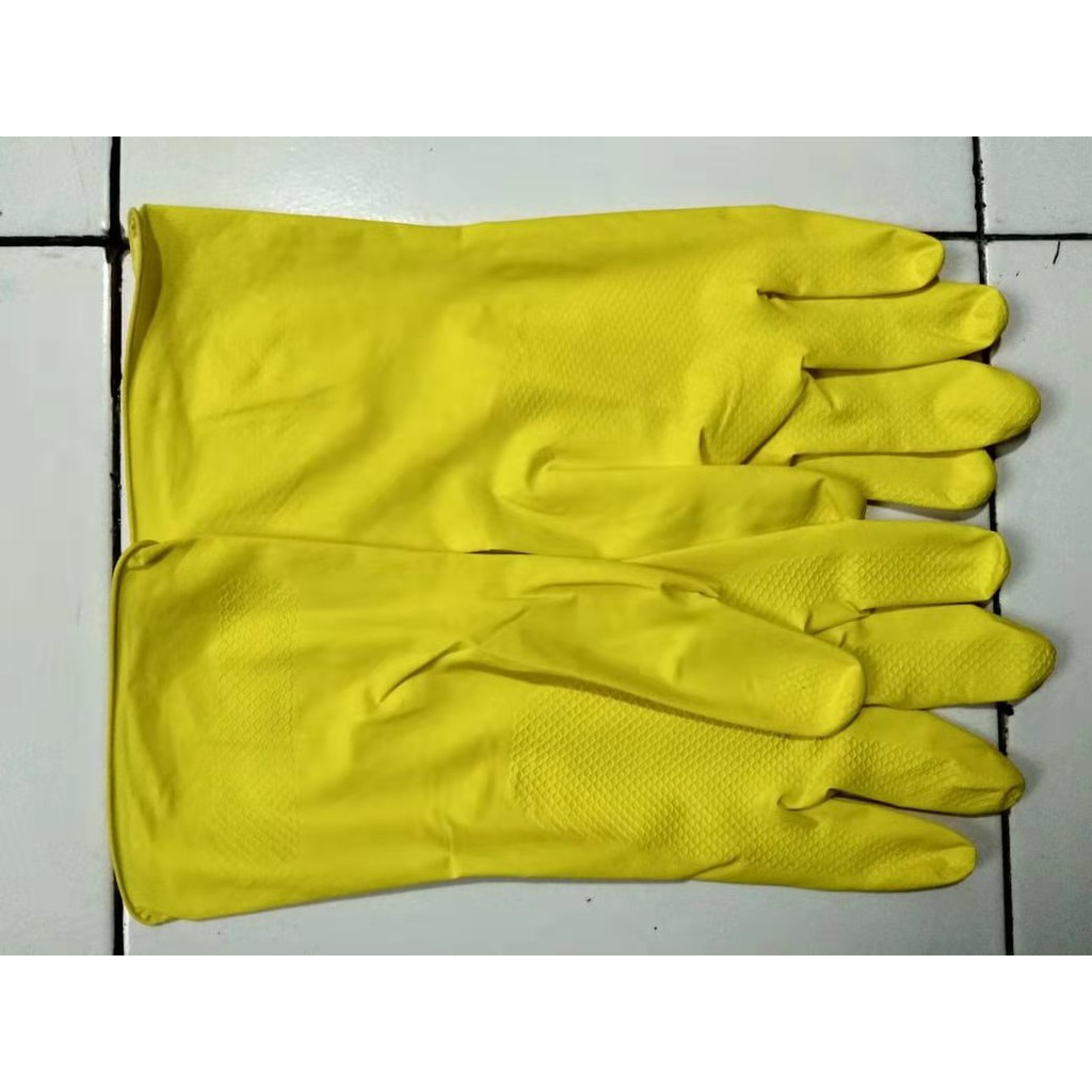 Sarung Tangan Karet orange/ Sarung Tangan Latex / panjang 32cm