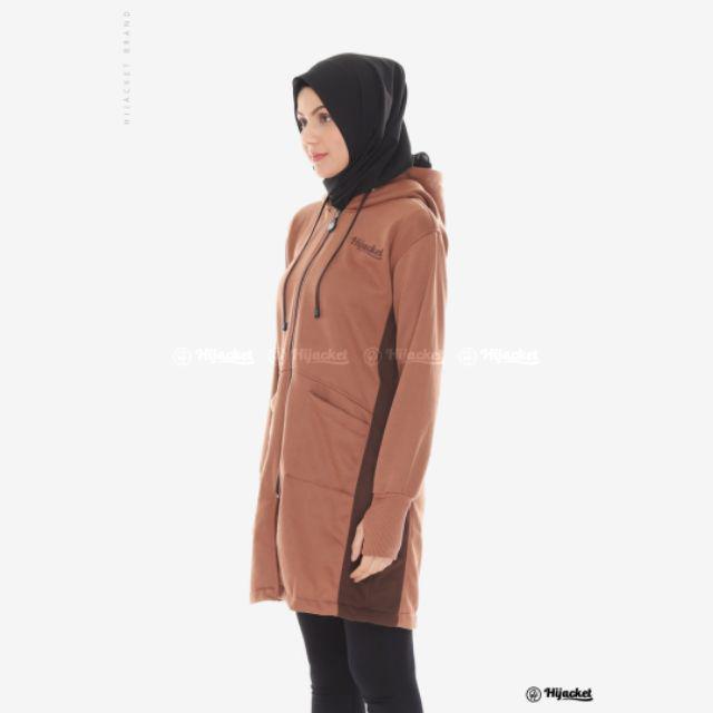 FASHION HJAB MUSLIM MUSIM DINGIN - JAKET HIJAB PREMIUM BAHAN TEBAL HIJACKET AVIA CASUAL LOOK-Brown