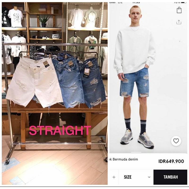 CELANA PENDEK PRIA PULL&BEAR