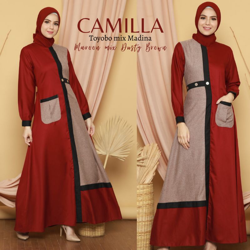 GAMIS CAMILLA TOYOBO MIX MADINA BY LULANA | gamis busui murah