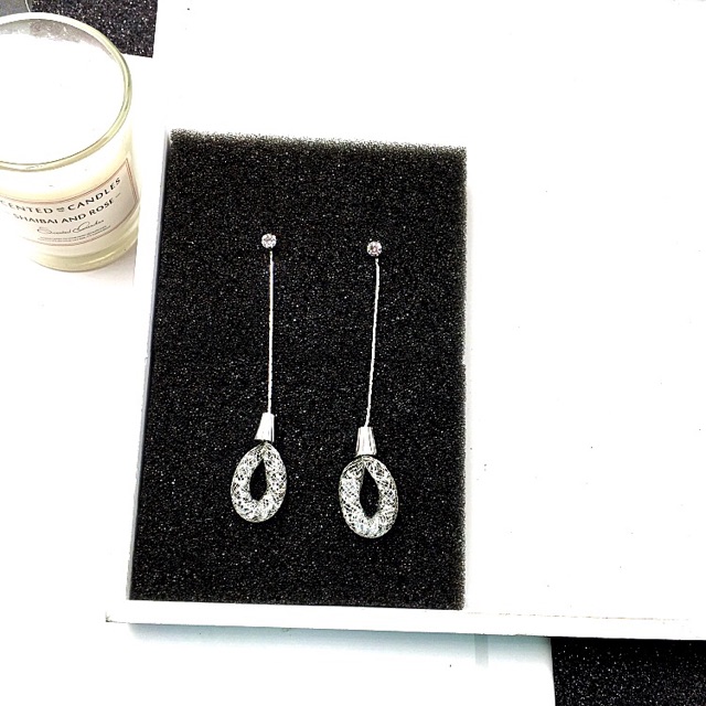 E66，3 Anting Gantung Bahan Alloy Model Geometri dengan  untuk Wanita