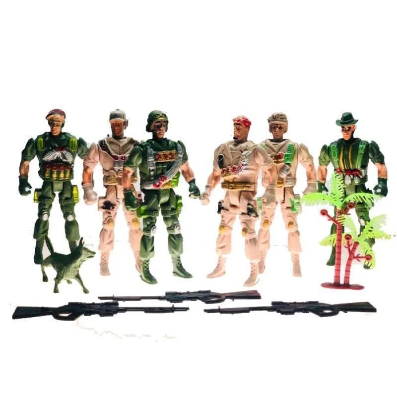 MAINAN FIGURE SET TENTARA DAN DIORAMA - MILITARY SUPER POWER ISI 6 PCS