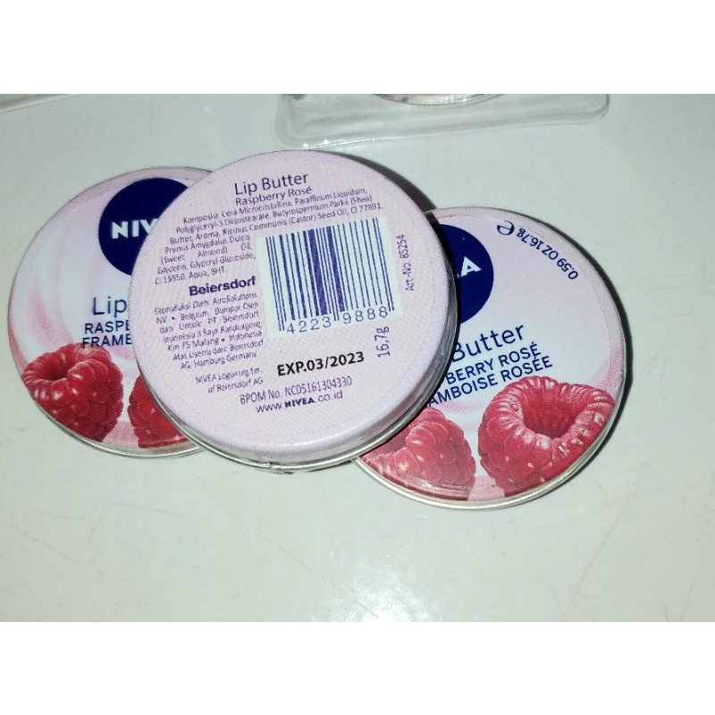 [pelembap bibir] Nivea lip butter raspberry rose,framboise rosee 16,7g