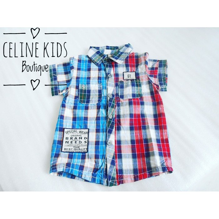 baju Kemeja kotak-kotak anak laki -laki import