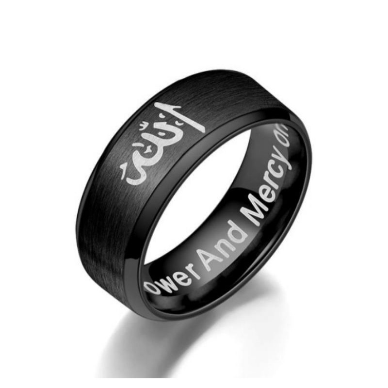 Cincin Titanium Lafadz Allah warna Hitam