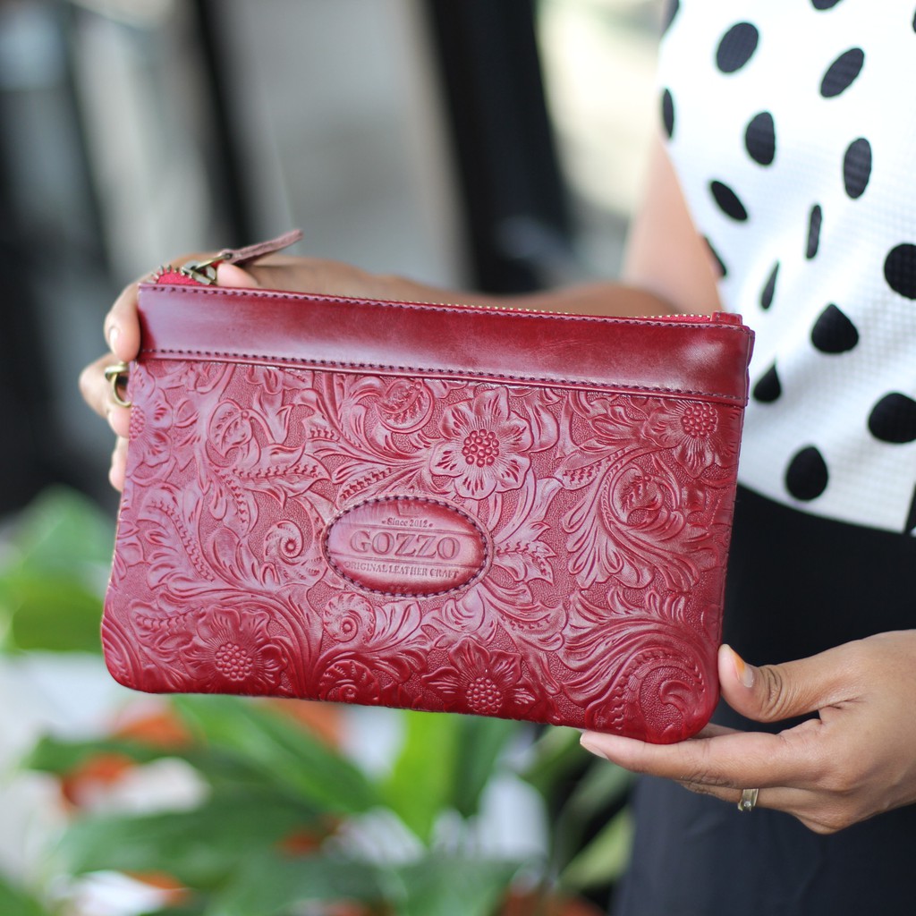 TERMURAH !! CLUTCH WANITA 100% KULIT ASLI LOVELY BATIK / FREE GRAVIR NAMA