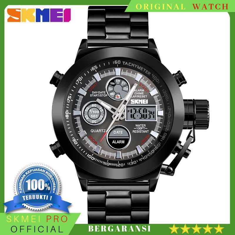 ORIGINAL WATCH SKMEI Jam Tangan Analog Chrono Pria Stainless Steel Strap - 1515 BERGARANSI
