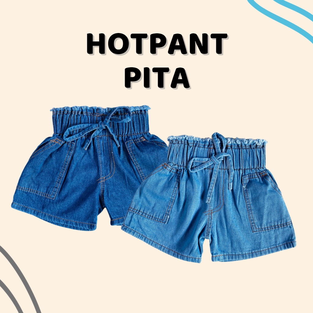 1-6TH HOT PANTS ANAK PITA / CELANA JEANS PENDEK ANAK PEREMPUAN