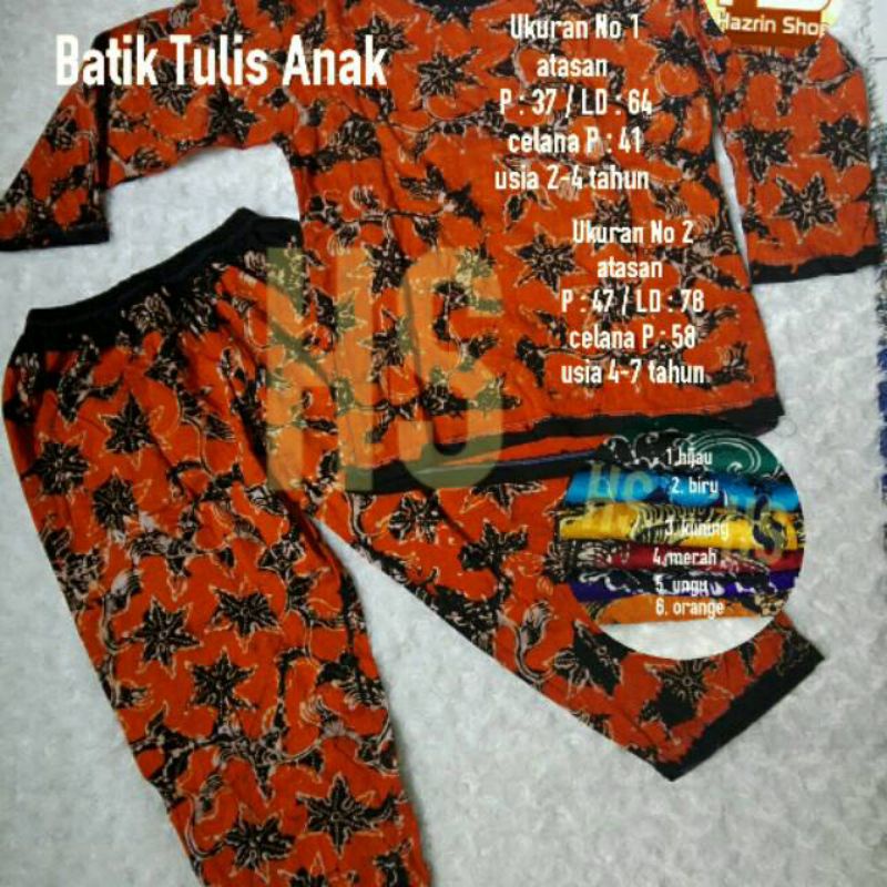 SETELAN PANJANG BATIK TUBAN ANAK UMUR 1-4 TAHUN BATIK GEDOG TUBAN ORY SETELAN BATIK SUNAN BONANG TUB