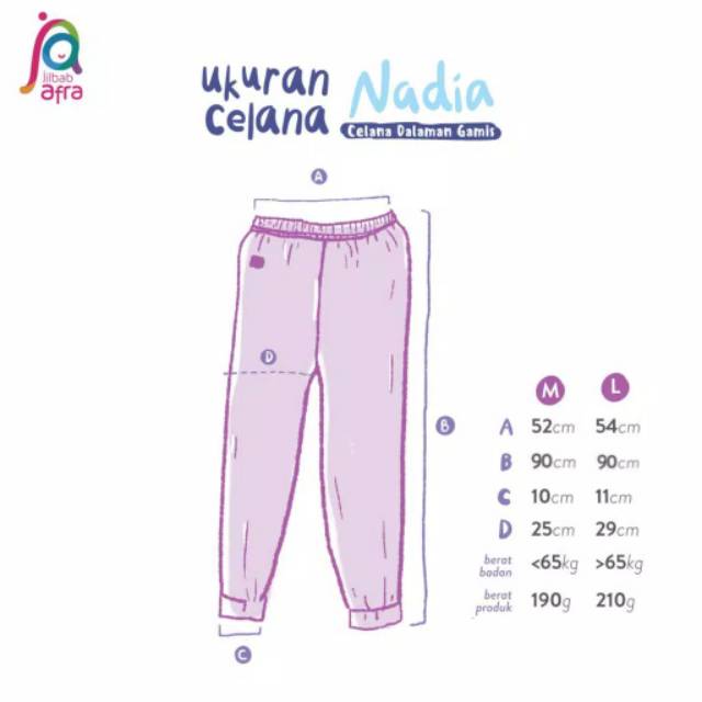 Nadia ( Celana Dalaman Gamis / Celamis) merk Afra