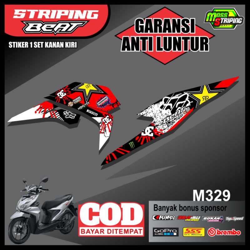 stiker motor - striping beat deluxe 2020 2021 - sticker motor honda - stiker list variasi beat new d