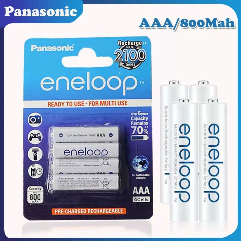 Panasonic 100% Asli 1.2v AAA 800mAh Baterai Isi Ulang untuk Senter Kamera Mainan remote control