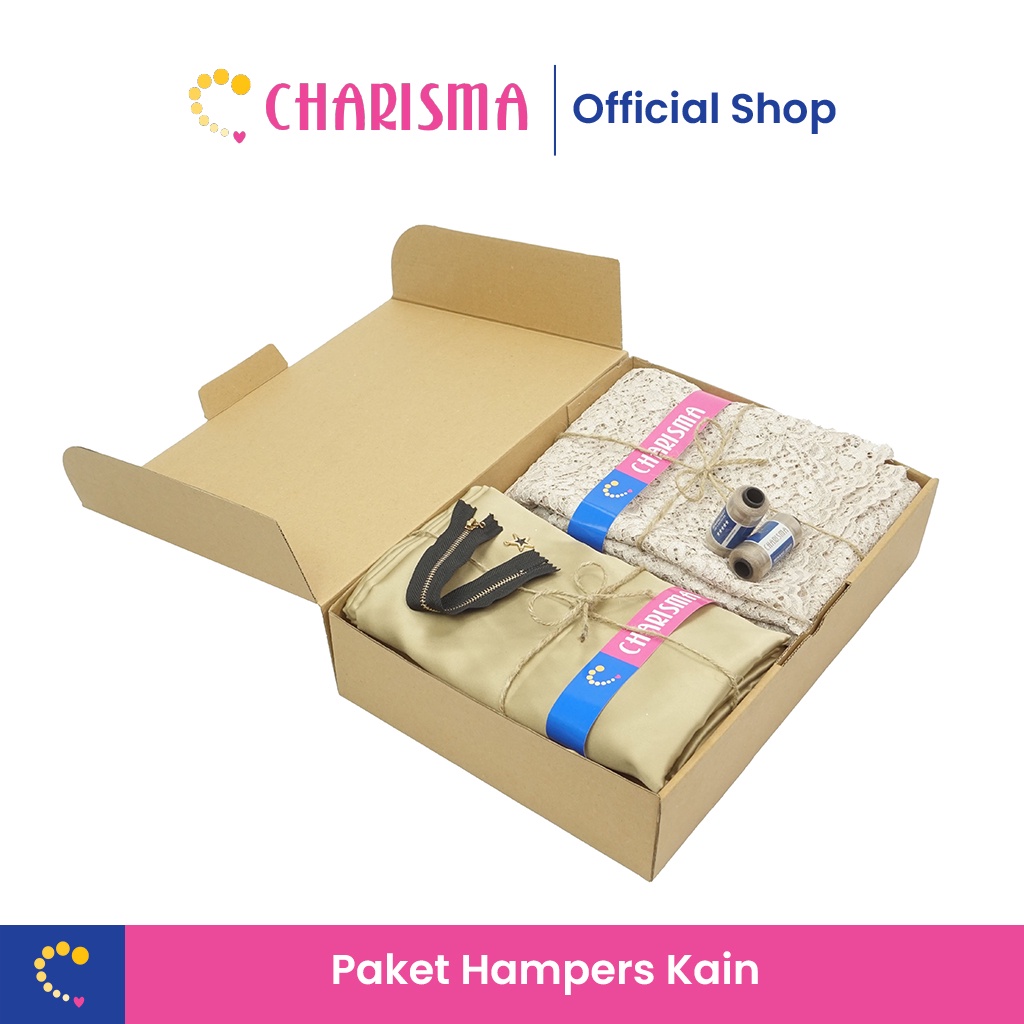 Charisma Paket Hampers Kain Satin Glitter + Brukat Glitter Lengkap - Paket Bridesmaid/Seragam Keluarga