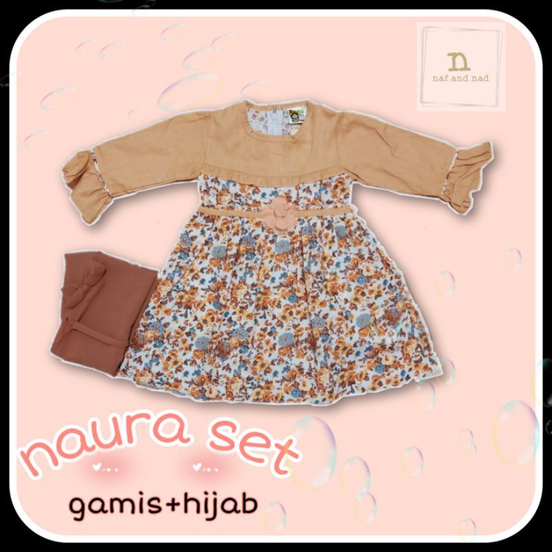 Naura Set Gamis Bayi dan Hijab Bayi