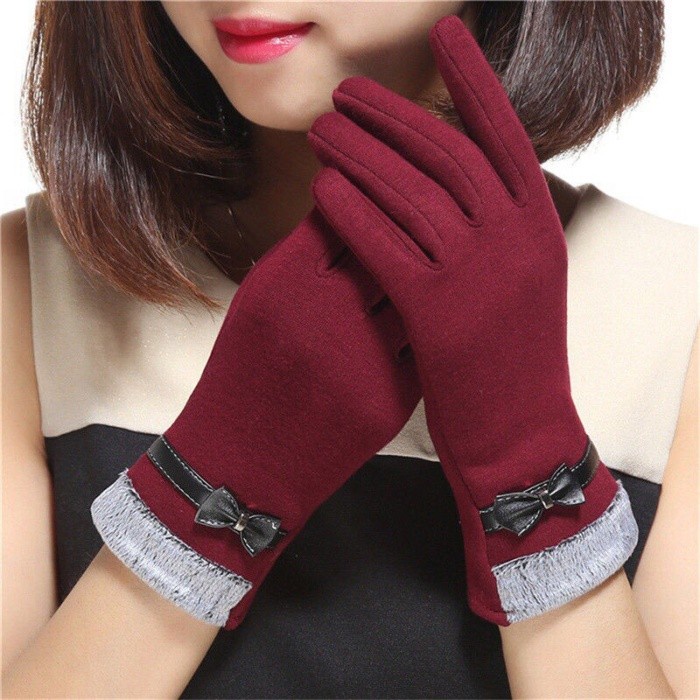 Sarung tangan bulu musim dingin wanitaWinter touchscreen gloves women