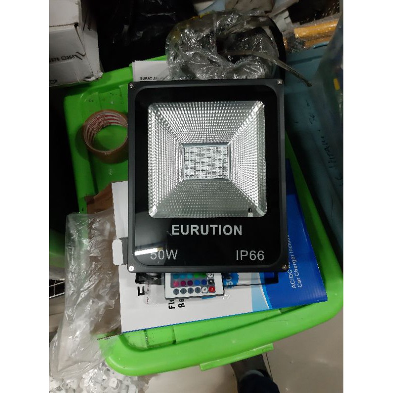 lampu sorot RGB 50 Watt Eurution tembak red green blue 50w