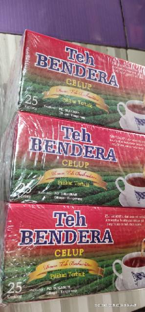 TEH BENDERA CELUP BOX @25.SEPACK ISI 6 BOX