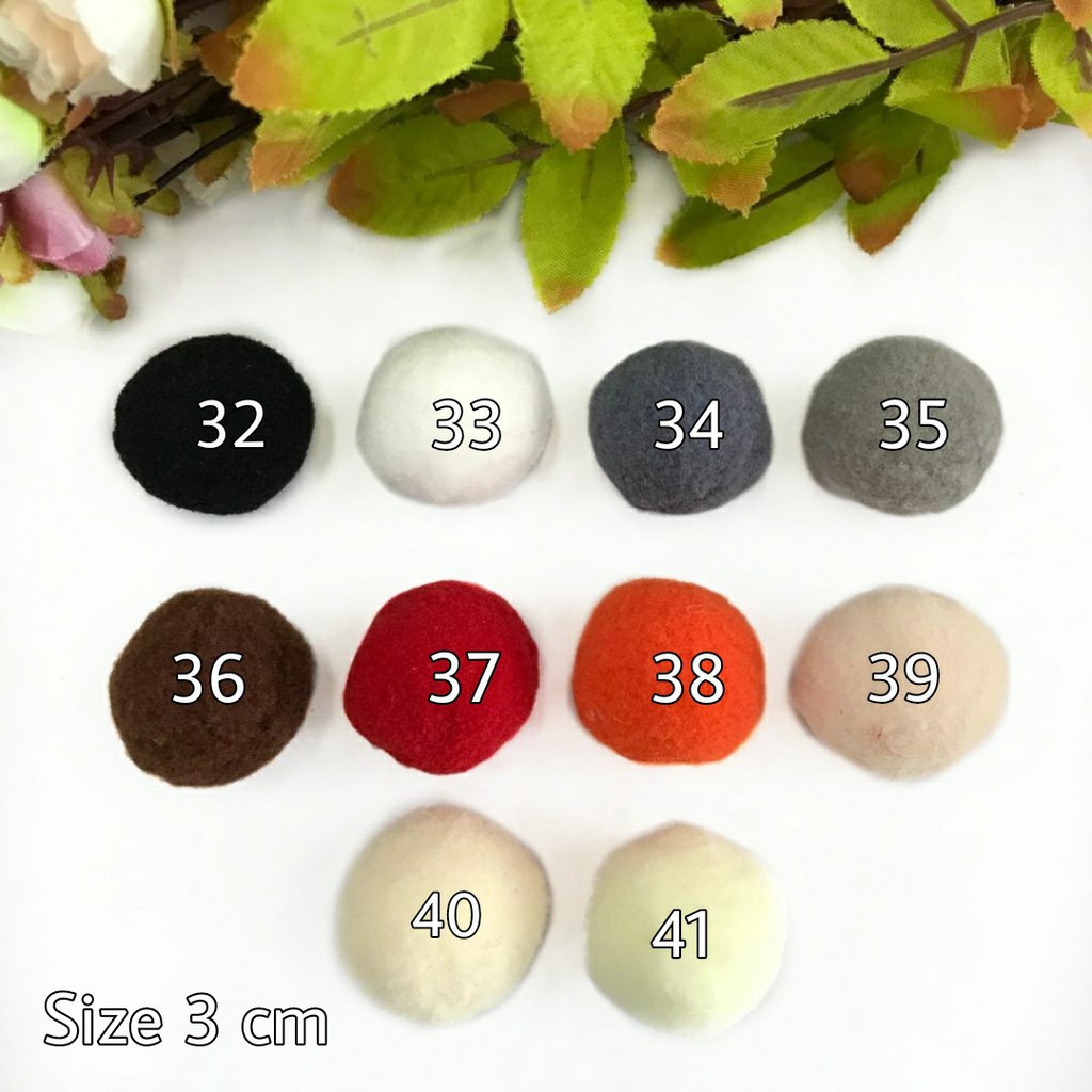 10 PCS - 3 CM | POM POM HALUS ANEKA WARNA | POM POM KAPAS