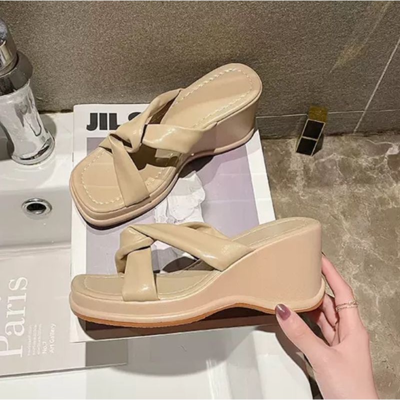 Sandal Wanita Wedges 022310 Sendal Import Knot
