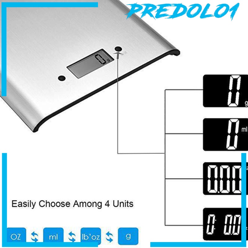 [PREDOLO1] Kitchen Scale Backlit Meal Prep Food Scales Tare Function Cooking Weight