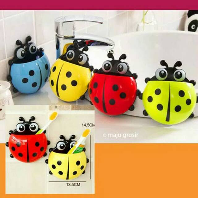 LadyBug Tooth Brush HoldeR/ dispenser / tempat sikat gigi