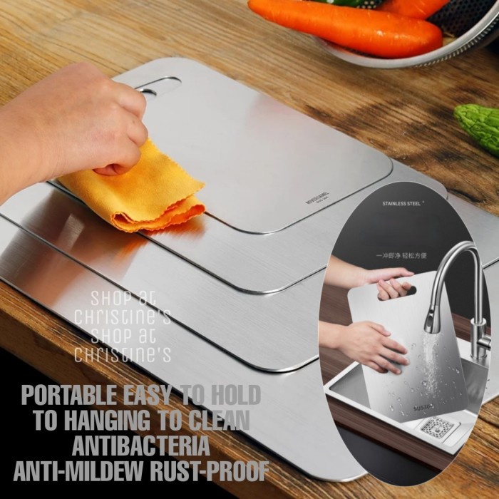 Este Cutting Board Full Stainless 304 Talenan 2 Sisi Papan Potong 004