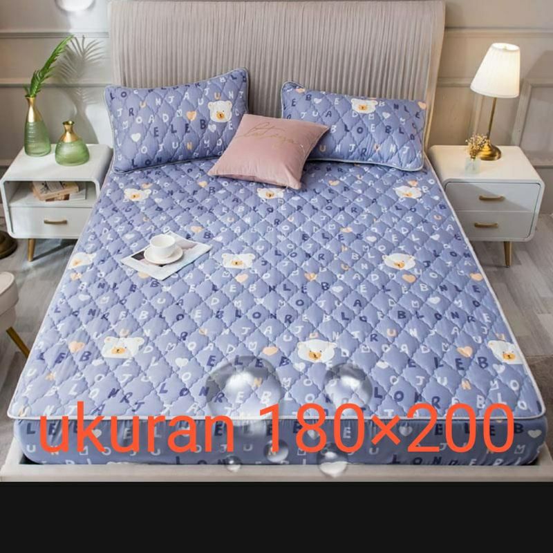 SPREI WATERPROOF MOTIF KARAKTER / SPREI ANTI OMPOL-Boneka biru