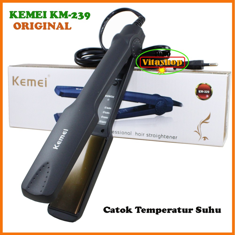 Kemei km-329 catokan pelurus rambut temperatur suhu