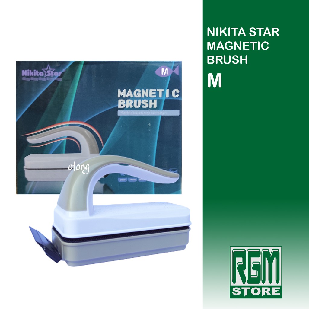 NIKITA STAR magnetic brush sikat magnet kaca aquarium size ukuran Medium M