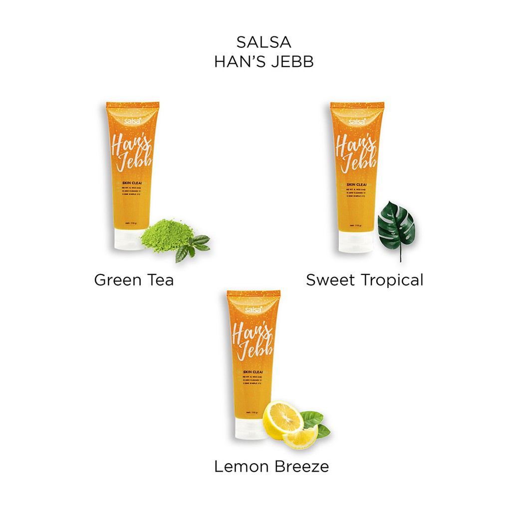 *galerybeautysemarang* SALSA Hans Jebb Gel Skin Cleaner Indonesia / Perontok Daki Lemon Breeze Green Tea Sweet Tropical Pembersih kulit 110gr / Cleanser Scrub