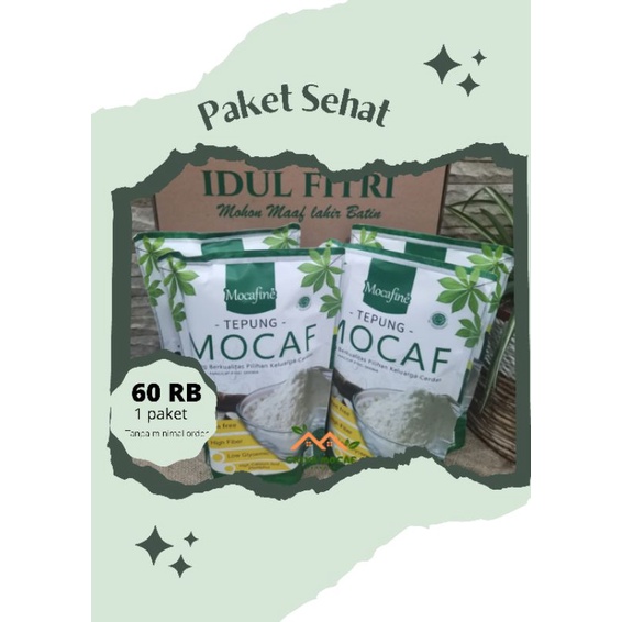 

hampers lebaran sehat - 4 pack tepung mocaf x 500gr - hemat 10% + gluten free