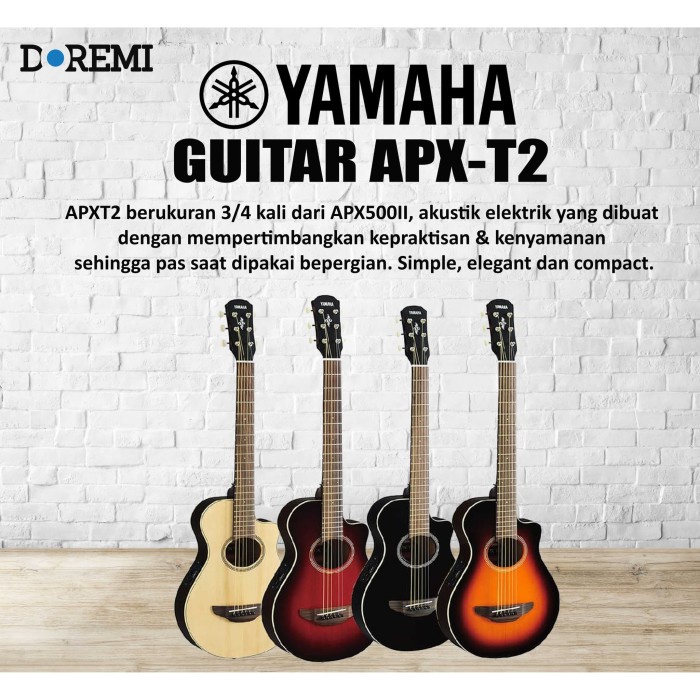 {suhadistore} Yamaha Guitar APX-T2 BLACK with Case - BLACK Diskon