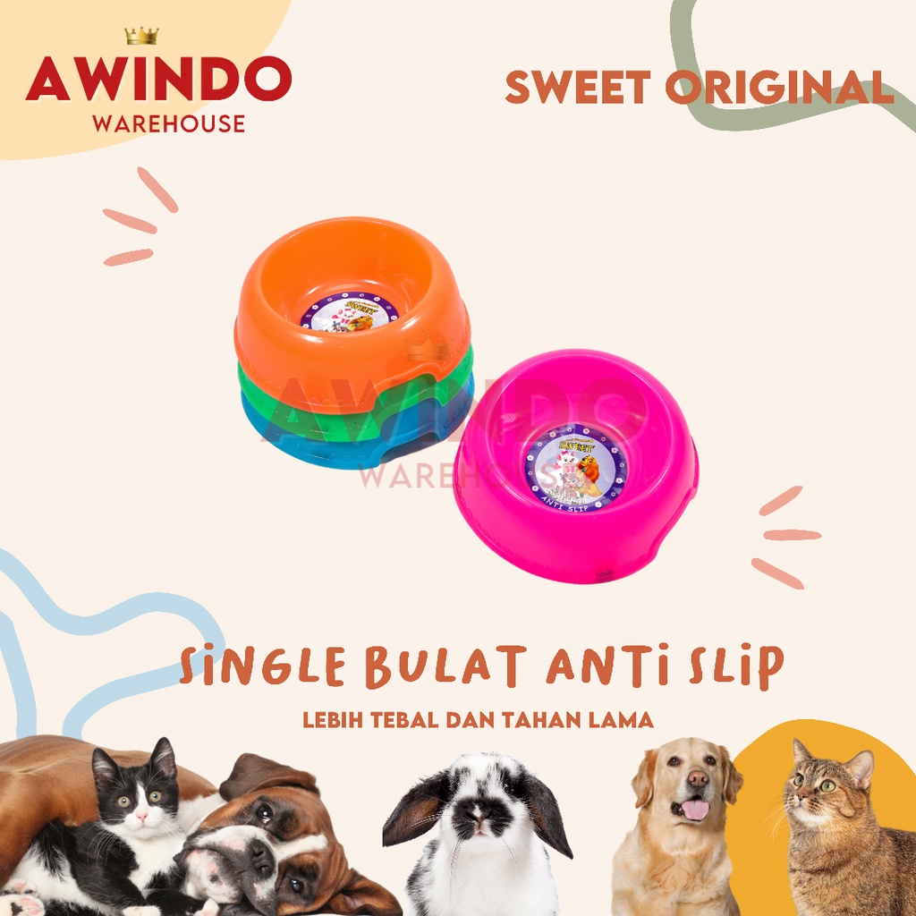 PLATE 04 - Tempat Piring Pakan Minum Makan Kucing Anjing Kelinci Hamster Anti Slip Pet Feeder