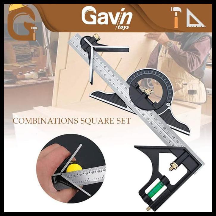 

Combination Square Lengkap Penggaris Tukang Sudut Siku Protractor