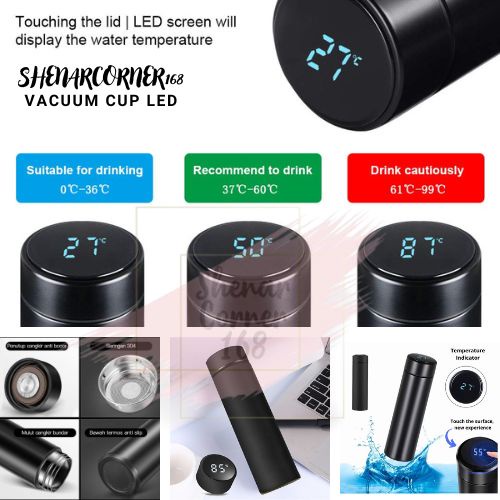 SHENAR TERMOS SUHU LED BOTOL MINUM STAINLESS / BOTOL STAINLESS TRAVEL MUG TERMOS VACUUM CUP , SHENARCORNER168