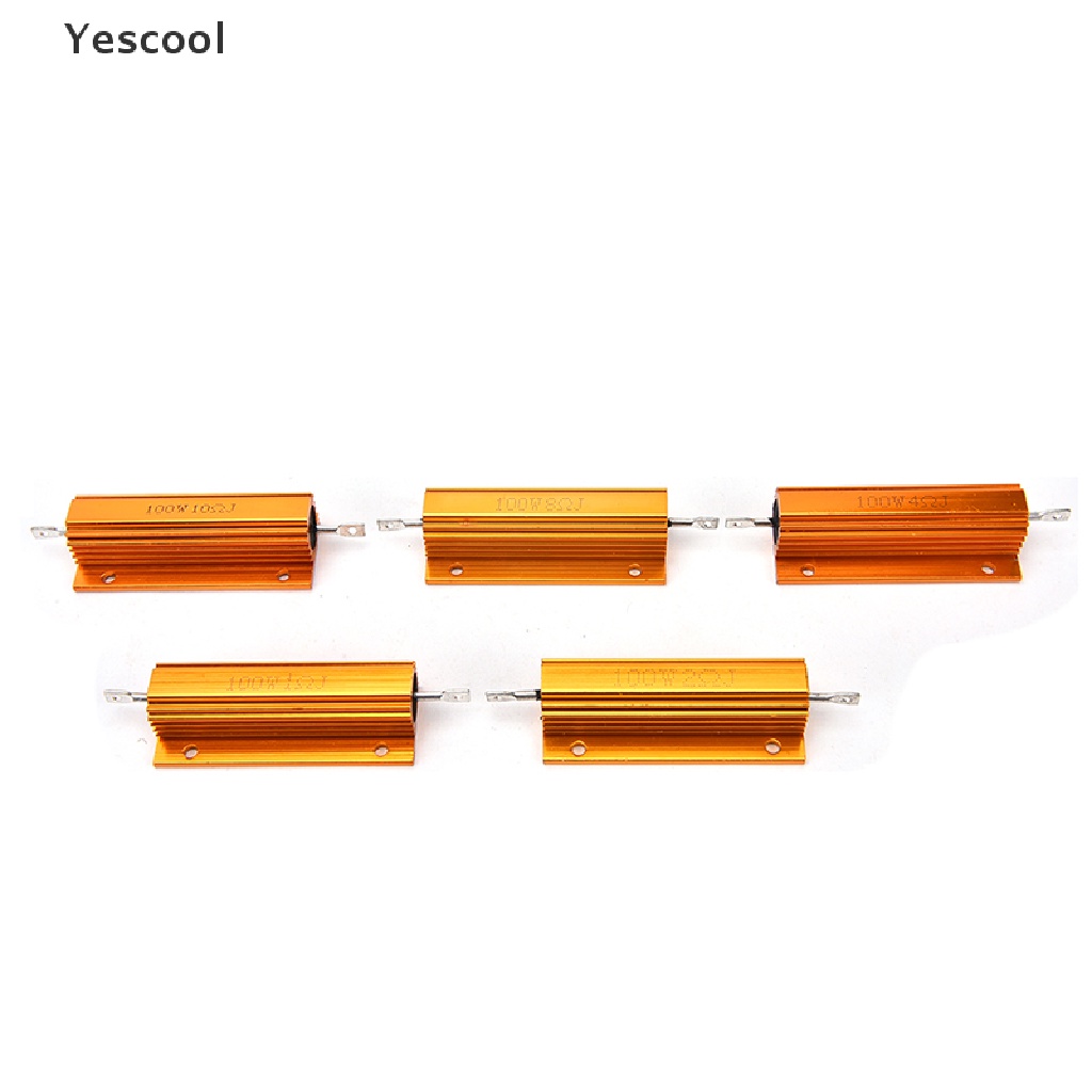 Yescool Masker Wajah Untuk Kecantikan Wanita  Resistor Power 1 / 2 / 4 / 8 / 10 Ohm 100W Bahan Aluminum